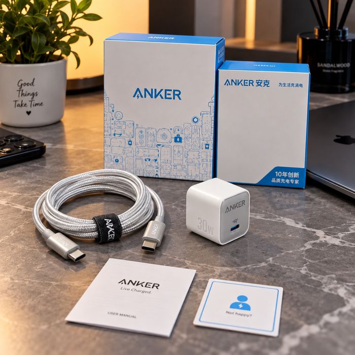 Адаптер Anker 30Ват. Быстрая зарядка