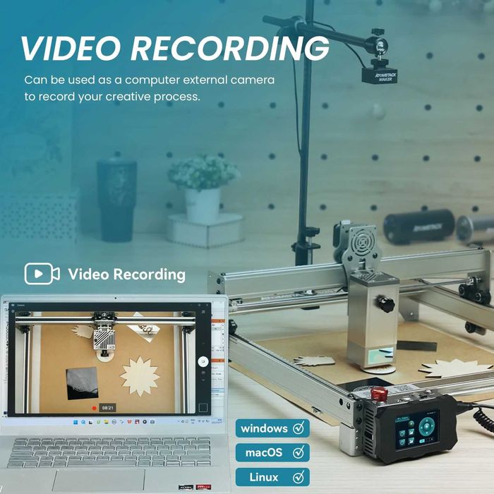 SCULPFUN ATOMSTACK КАМЕРА АВТО позициониране лазер лазерно гравиране