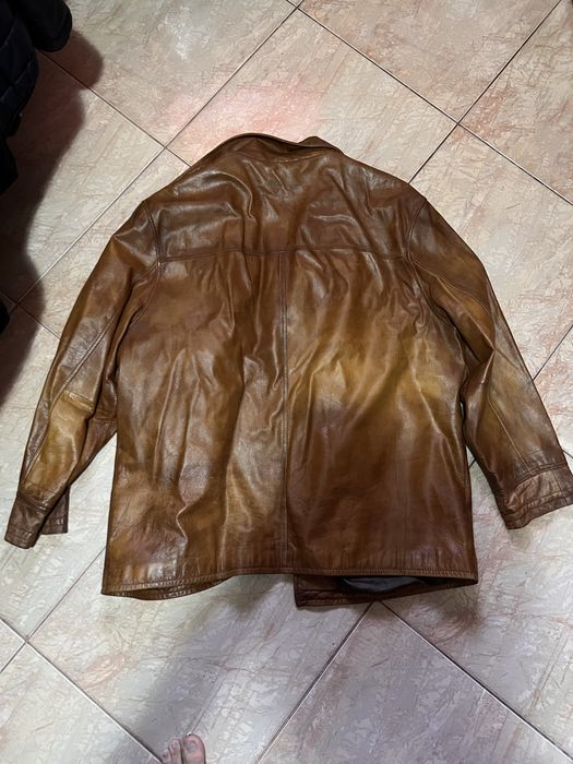 Geaca de piele maro barbati Geniune leather marimea XXL