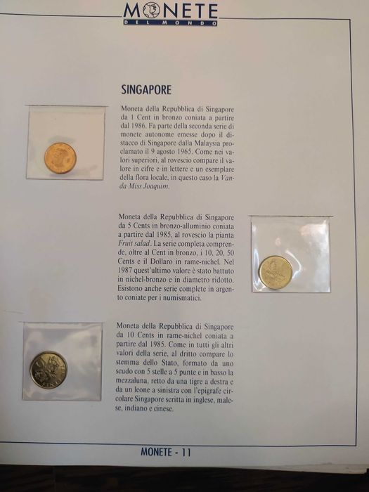 3 monede colectie Singapore