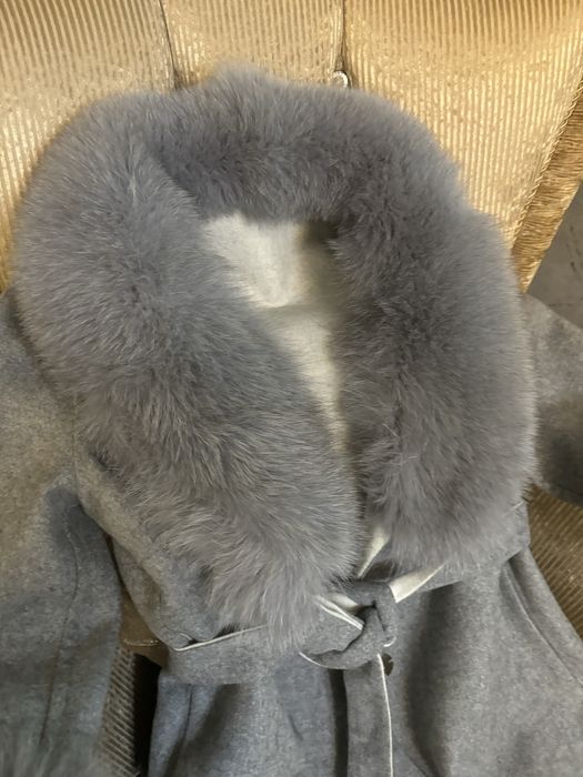 Palton lana cu blana naturala