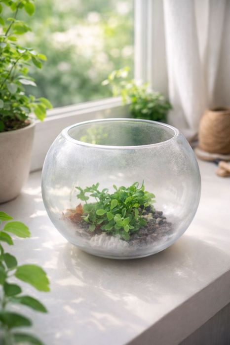 Стеклянный аквариум-ваза — элегантный элемент интерьера и уюта