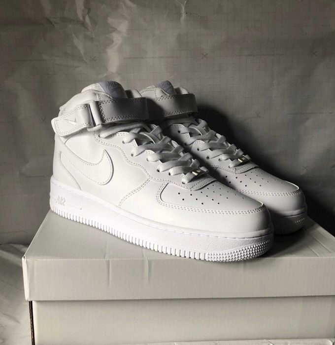 #NOU# Nike Air Force 1 Mid Triple White - Livrare Verificare Colet -