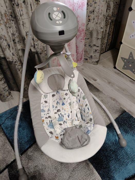 Leagan electric Wunderkid Side, cu conectare la priza, Gri