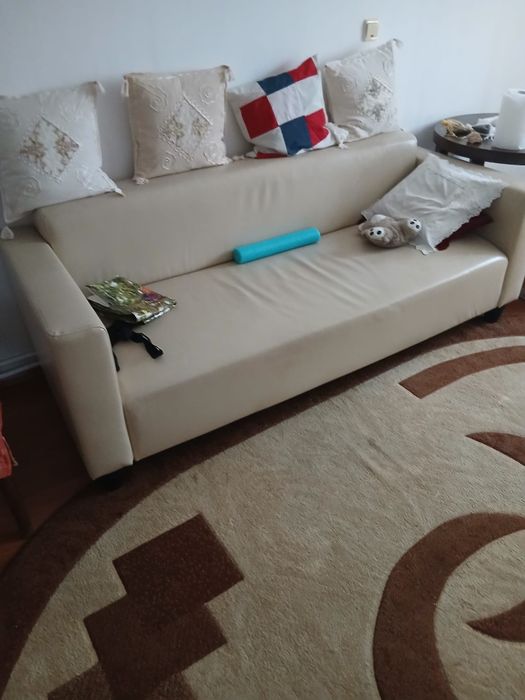 Set canapea piele ecologica bej