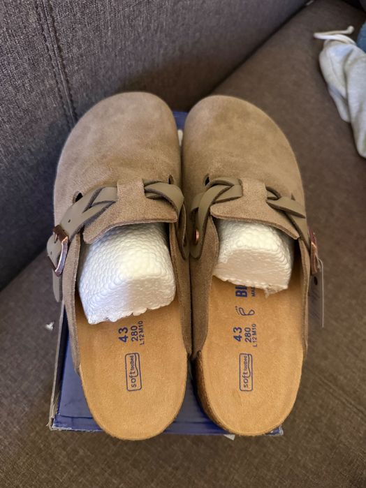 Birkenstock Boston BS Taupe Regular Fit marimea 38, 39, 40, 41, 42, 43