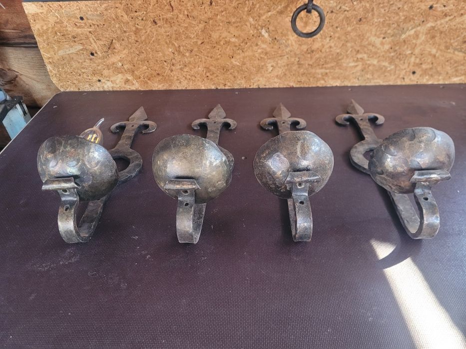 Set 5 piese forjate candelabru, lustra, rustic