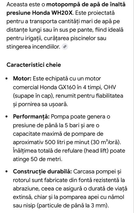 Motopompa HONDA WH 20X / 4.0kw/30kg