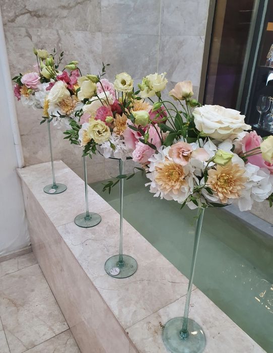 Vaze picior inalt sticla aranjamente