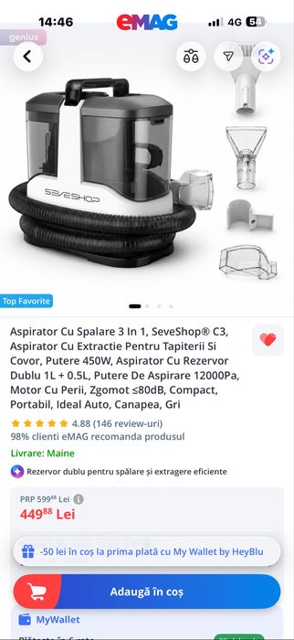 Vand aspirator cu spalare