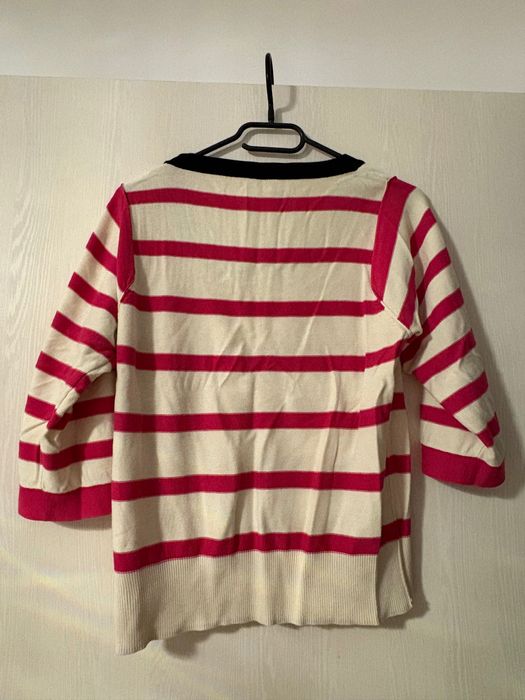Bluza cu maneca 3/4, decolteu rotund
