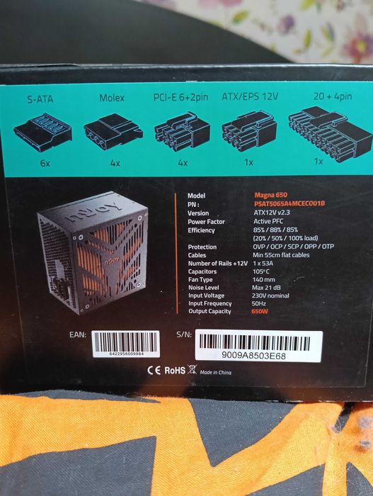 Sursă nJoy Magna 650W FULL modulară 80+ Bronze