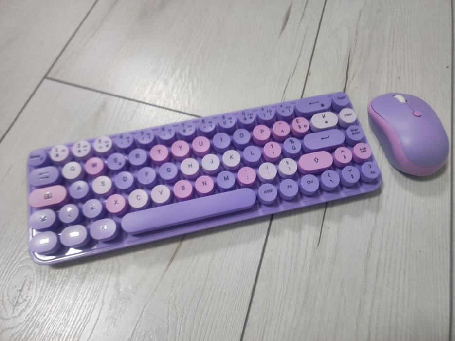 Клавиатура с мишка - лилава
