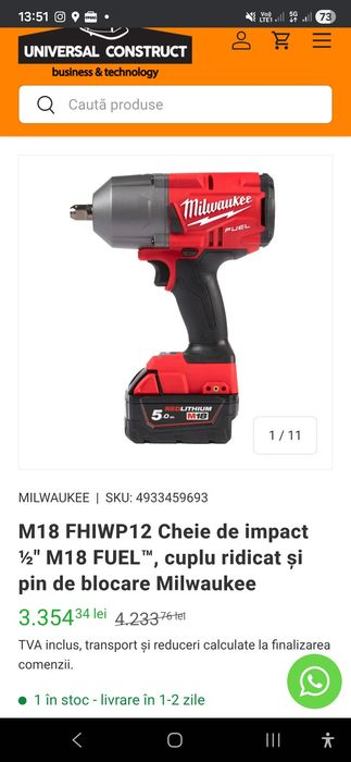 Pistol impact Milwaukee Ovidiu • OLX.ro