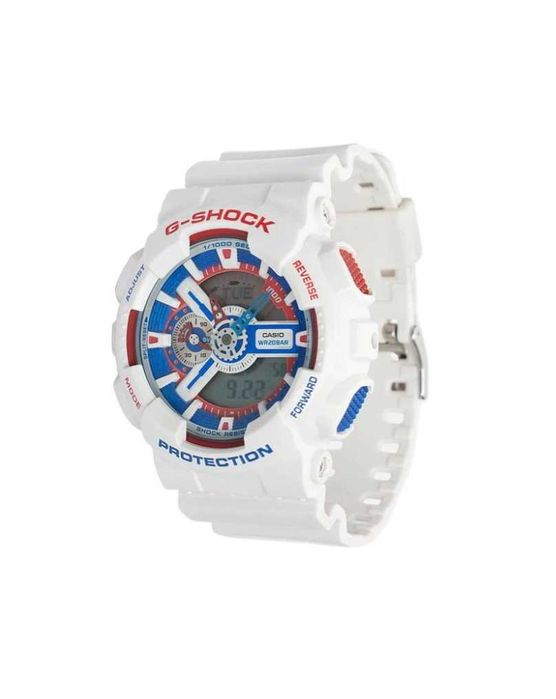 Ceas Sport Casio g shock Barbati ga110tr-7a TRICOLOR WHITE-RED Nou, Garantie 2 ani