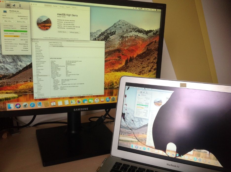 Macbook Air A1369 mid 2011 i7, 4GB, SSD 256 -Dezmembrez