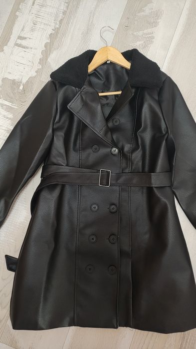 Черно яке от изкуствена кожа