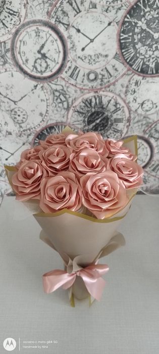 Сатенени рози -ръчно изработени
