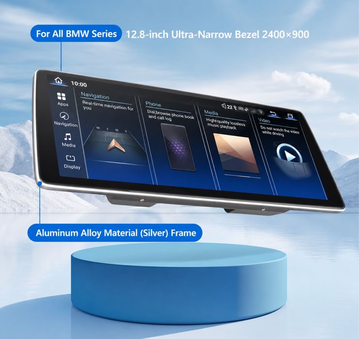 Display Android 12.3” BMW E60/E61/E63/E64 2007-2011 CCC | CarPlay Wireless | Snapdragon | 2400x900