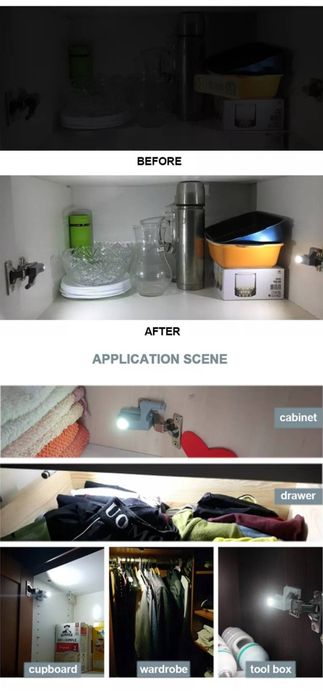 Лампа светильник фонарик в шкаф комод гардероб ящик тумбочку подсветка