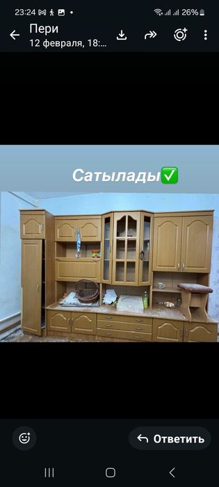 Стенный горнитур сатылады, ұсталымда болған. Бағасы 20000-мың теңге.