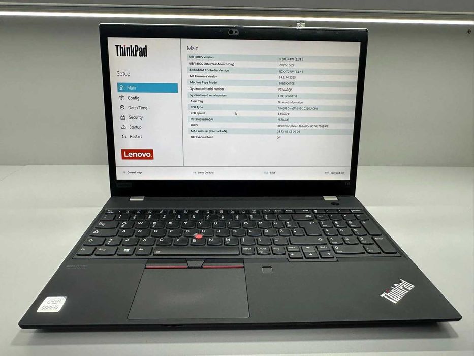 Laptop SH Lenovo Thinkpad T15 Gen1 i5-10210U SSD 256Gb RAM 16Gb