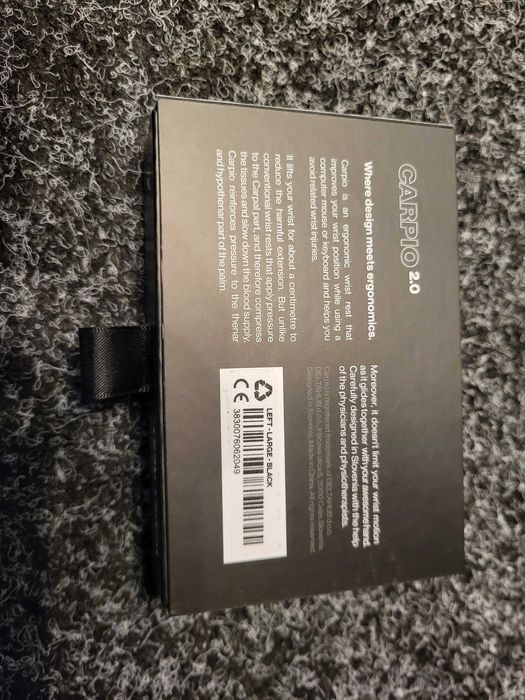 Suport încheietură mouse Deltahub CARPIO 2.0 Stânga Mare Negru (Nou)