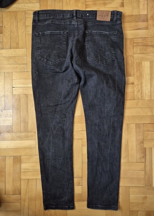 Blugi Premium Pour Homme, Denim Stretch, Negru, Bărbați - 36/32