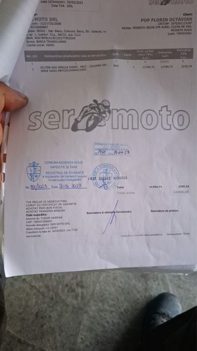 Vand Scuter Aprilia 50cm3