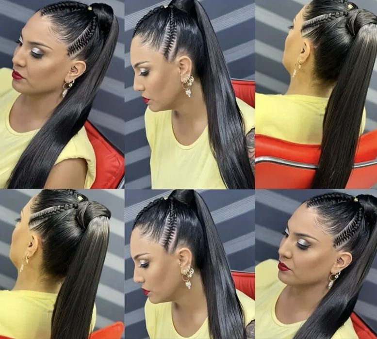 100% Естествена Човешка Коса – Опашка с Клипс, 40см, 100гр