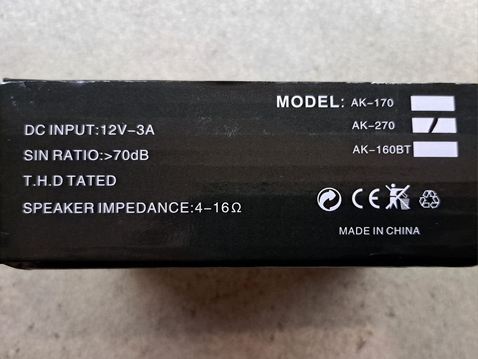 2-канален мини усилвател АК-270 - 2х200W max за кола или дома