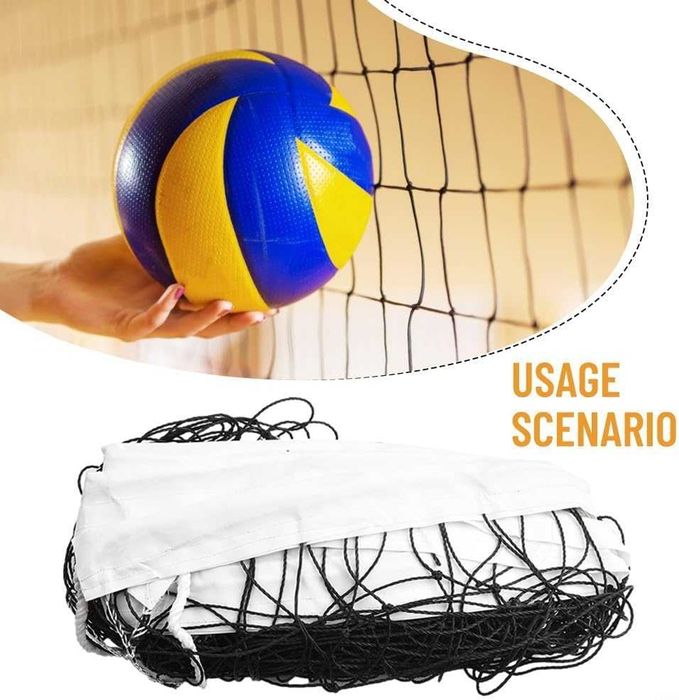 Fileu de volei si badminton portabil negru 9.5x1m geanta de transport