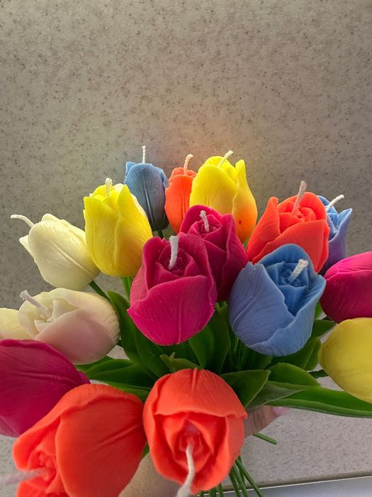 Цветна соева свещ – букет