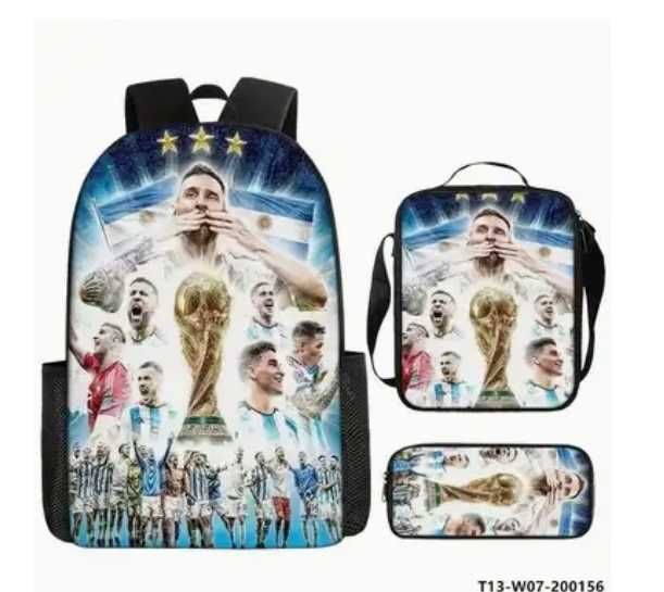 Раница + Чантичка + Несесер Роналдо Меси Мбапе Комплект