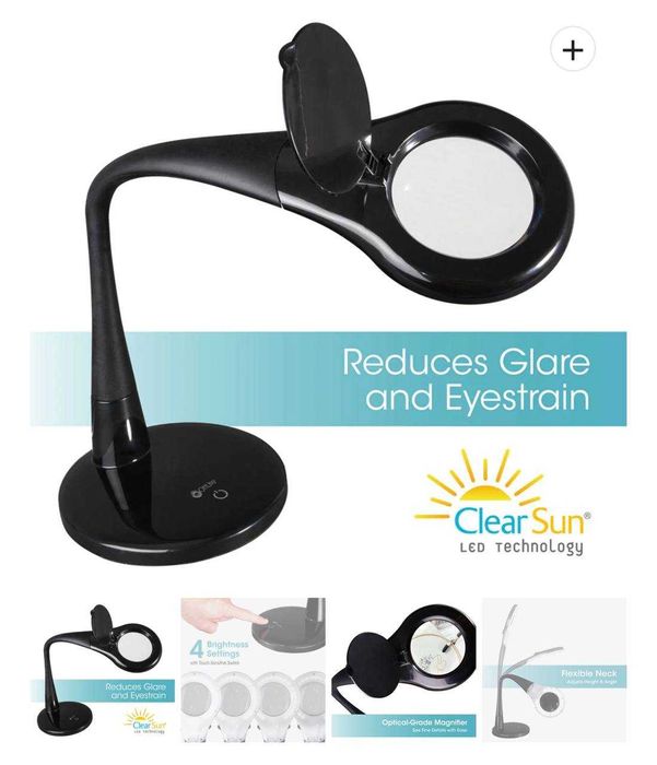 Lampă LED cu lupă Clear Sun – reglabilă, ideală pentru precizie