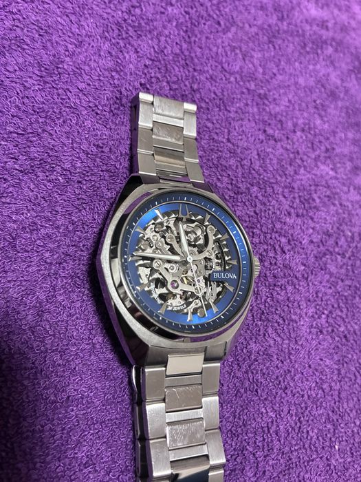 Bulova skeleton blue