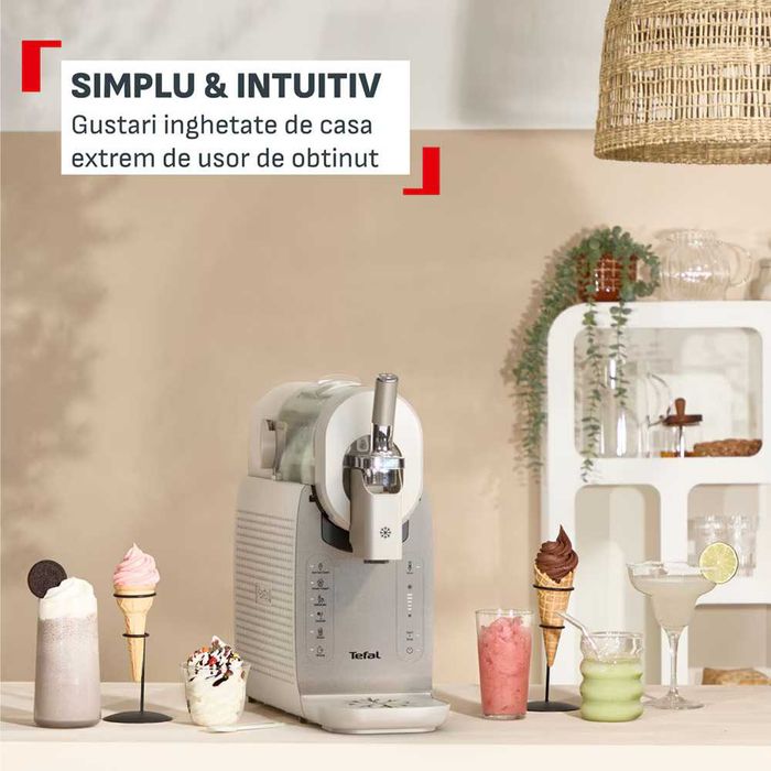 Aparat inghetata si deserturi reci Tefal Freezi, slushy, cocktail, milkshake ca NOU