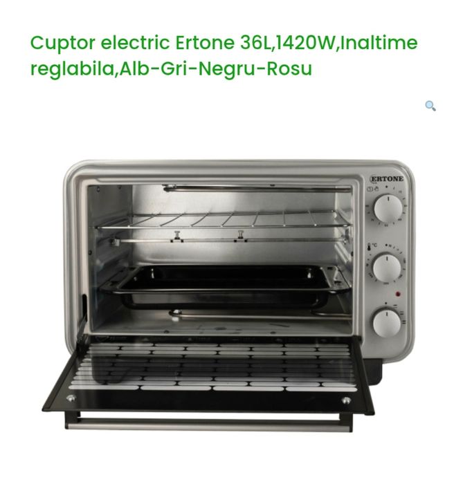 Cuptor electric ERTONE GRI 36 L, 1420 W NOU - 250 Lei