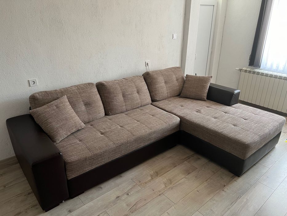 Ъглов диван с функция сън и ракла 297/202/95 см