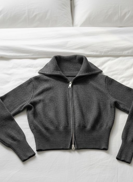 Кофта серая с молнией