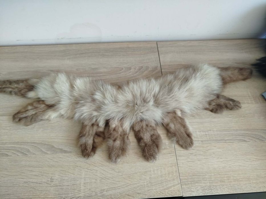 Guler unicat blană naturală vulpe și vizon, realizat la comandă