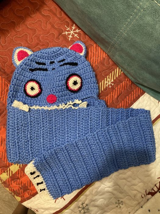 Шапка шарф охотницы на демонов кпоп тигр ручная работа новый год