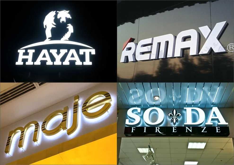 Tashqi reklama banir bukva orakal tablichka