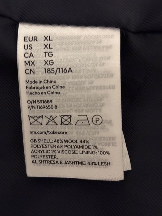 Palton lână H&M, XL