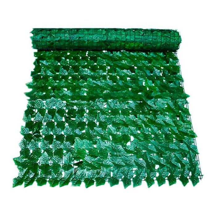 Ограда от зелени листа -панел за уединение с реалистичен вид 3 x 0,5 м