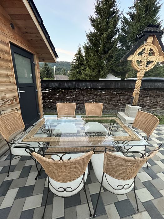 Set Elegant Masă + 6 Scaune – Ideal pentru Grădină, Terasă sau Interior