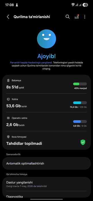 Samsung a55 5g telefon