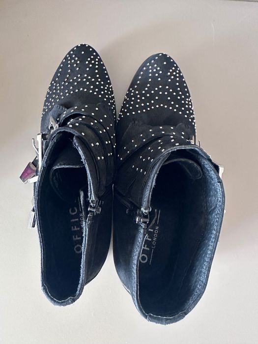 Botine cu tinte si catarame piele Office London