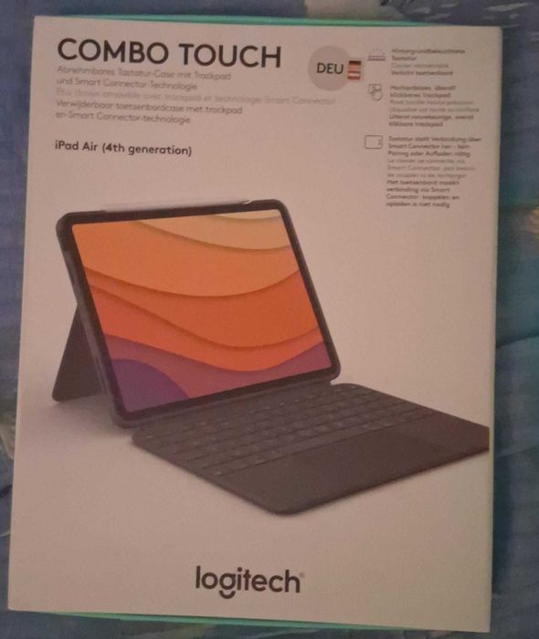 Tastatură Huse Logitech Combo Touch iPad Air 4 (10.9") - Cu Trackpad, Layout DE (Nouă)