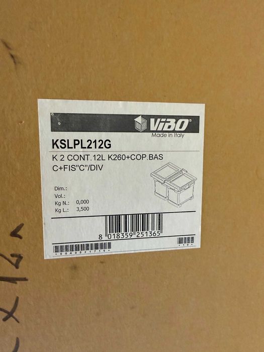 Комплект кофи за под мивка Vibo с автоматичен капак за монтаж в чекмедже